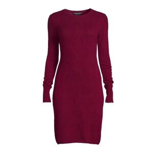 Sofia Cashmere Rich Burgundy Long Sleeve Dress